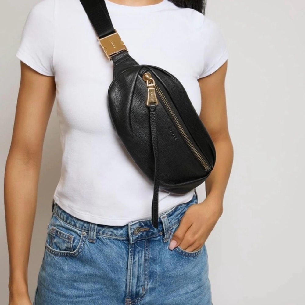 Aimee Kestenberg Black Leather Milan Belt & Bum Bag